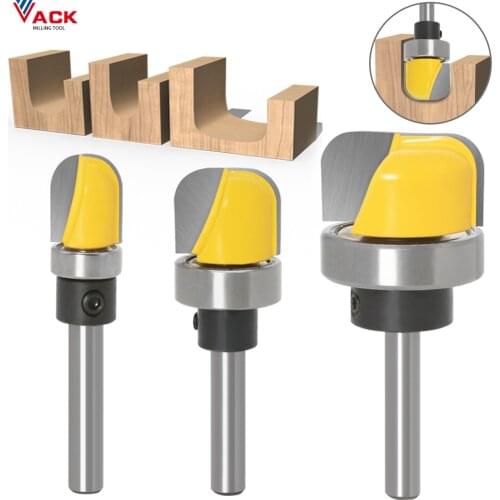 VACK 3PC 6mm 1/4 Shank Bowl & Tray Template Router Bit Wood Cutter Milling Cutting Tool Woodworking Corner Rounding End Mills