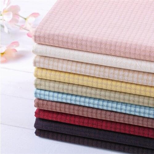 50*140cm Soft Plaid Japanese Yarn Dyed Cotton Quilting Fabric Handmade Bag Purse Dress Clothes Pillow Trimming Sewing Cloth