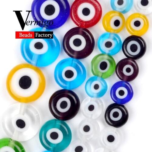 6/8/10mm Colorful Millefiori Glass Evil Eye Beads for Jewelry Making Lampwork Round Crafts Spacer Beads Diy Bracelet Jewellery