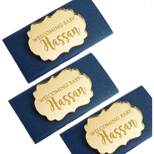 24x Personalized Name Chocolate Bars Favors Acrylic Mirror Custom Welcome Baby Plaque Decor Baptism Baby Shower Wedding Supplies