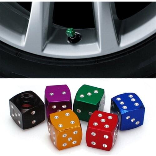 Aluminum Alloy Auto Dice Dust Valve Caps Car Motorcycles Electric Tire Valve Dust Cap Wheel Tires Stem Air Cap Airtight Covers