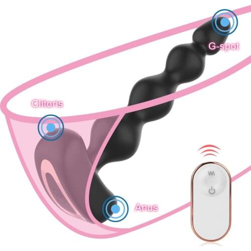 Anal Beads Vibrator Female Masturbation Butt Plug Clitoris Stimulator 9 Speed Male Prostate Massager Magnetic Charging