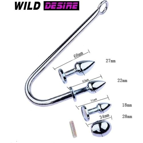 BDSM Metal Anal Hook Anal Plug Butt Plug Dilator Prostate Massager Exotic Anal Plug Sex Toy For Man Male SM Adult Games Sexshop