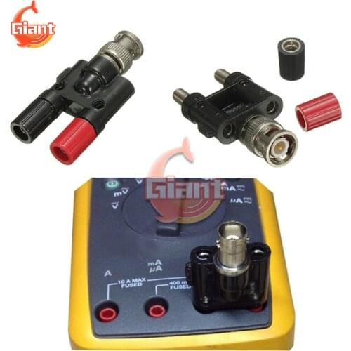 BNC Male Plug to Dual 4mm Dual Banana Female Jack Socket Connector Binding Post RF Coax Coaxial Splitter Adapter Conductor 500V