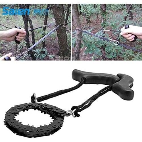 Camping Hand Chain Saws, Long Outdoor Survival Chainsaw Portable Carring Folding Pocket Hand Saw for Camping Hiking Gardening