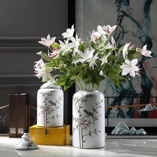 Hotel Bedroom Art Decor 65cm 3 Heads Silk Cloth White Red Lotus Flowers Branch Wedding Ceremony Party Favor Artificial Flowers