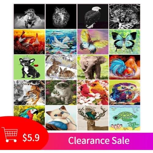 GATYZTORY 40x50cm Frameless Painting By Numbers Animals On Canvas Pictures By Numbers Home Decoration DIY Clearance