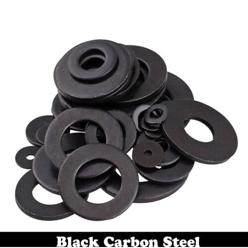 M5 M6 M5*10*1 M5x10x1 M5*14*1 M5x14x1 M6*12*1.2 M6x12x1.2 Black Carbon Steel DIN125 Gasket Collar Plain Flat Washer