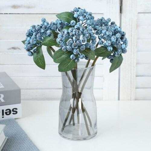 Mini Artificial Berries Flower Christmas Fruit Fake Berry And Small Foam Flowers Decoration Wedding Home Table Plant Arrangment