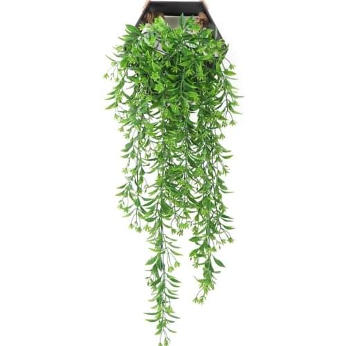 Simulation Plant Wall Decoration Hanging Basket Orchid Rattan Plastic Fake Flower Green Plant Orange Leaf Ceiling