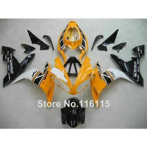 MOTOMARTS perfect fit for YAMAHA YZF R1 2004 2005 2006 white orange black fairings set R1 04 05 06 fairing kit 3290 Full injecti