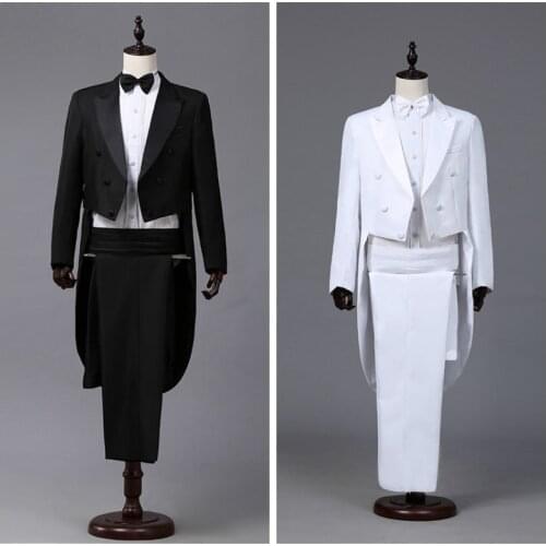 Men Tailcoat Tuxedo Suit and Trousers Set Formal Business Prom Dress Wedding Costume Stage Outfits Performance Costume 923-224