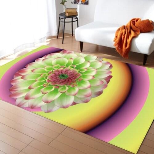 Colorful Flowers Garden Design Theme Colorful Printing Decoration Home Entrance Bedroom Room Super Soft Anti Slip Floor Carpet