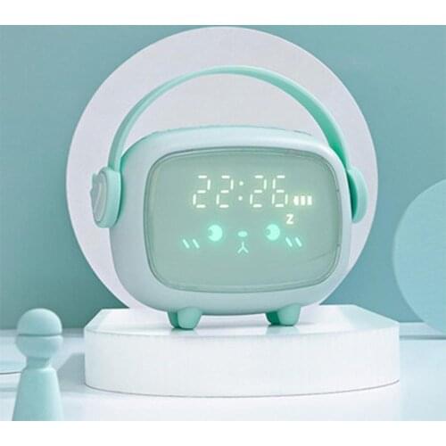 Angel Mute Smart Alarm Clock Mini Cartoon LED Wake-up Clocks Student Children Bedside Desk Night Light Kids Gift Home Decoration