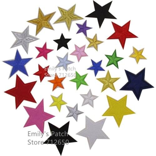 New arrival 10 pcs little star Embroidered patches iron on cartoon Motif Applique hat bag garment embroidery accessory 15 colors