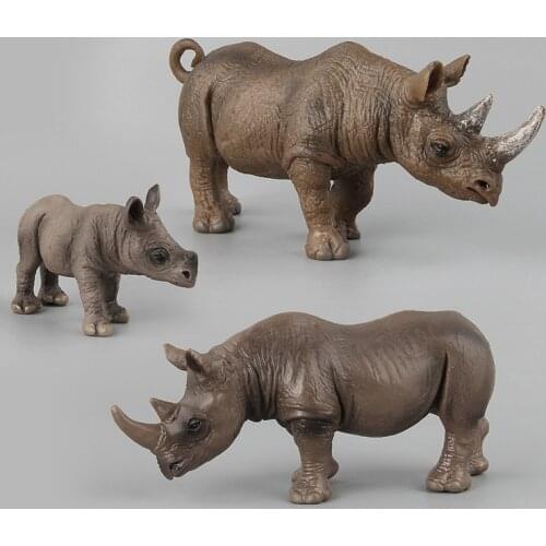 NEW wild animal Simulated Animals rhinoceros Action Figure Toys Gift Model Kids