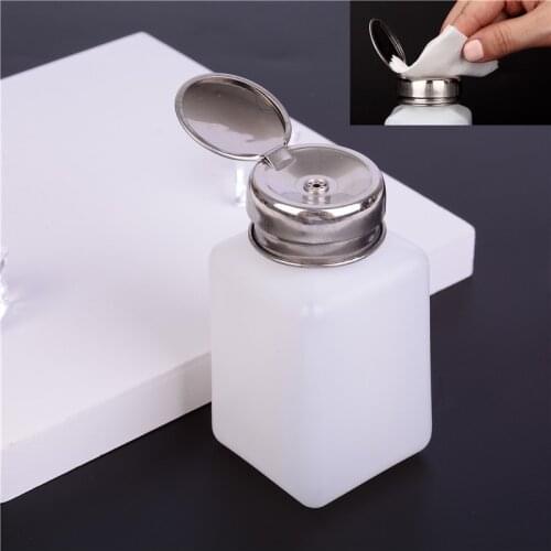 Plastic Make Up Refillable Container empty Pump Liquid Alcohol Press Nail Polish Remover Cleaner Bottle Dispenser