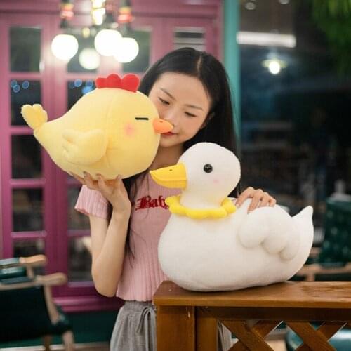 38cm Kawaii Cole Duck Plush Toys Stuffed Yellow Chicken Plushie Animal Toys for Girls Kids Birthday Gifts