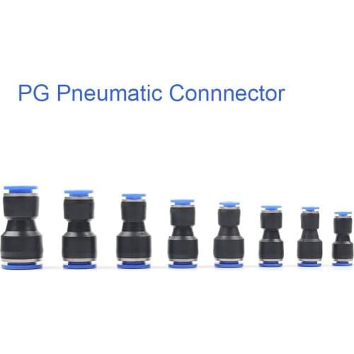 1PCS PG Pneumatic Fittings Plastic Connector 4mm to12mm For Air Water Hose Tube Push in Straight Gas Quick Connection