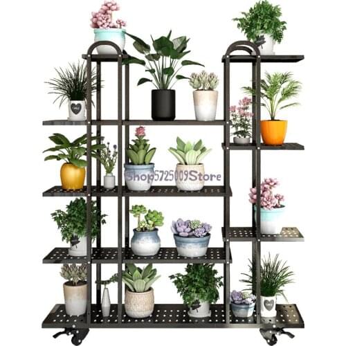 Flower shelf balcony rack wrought iron multi-layer indoor special offer multifunctional living room floor succulent green radish