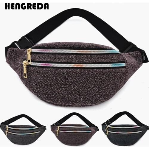 Waist Bag 2019 Fanny Pack Women`s Belt Bag Oxford Hip Bum Bag Travel Shiny Pocket Zipper Pouch Purse for Moblie Phone Key