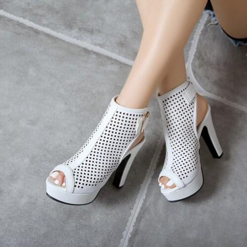 Blue yellow white red sandals summer fish mouth shoes waterproof platform high heel ROMAN SANDALS large sandals