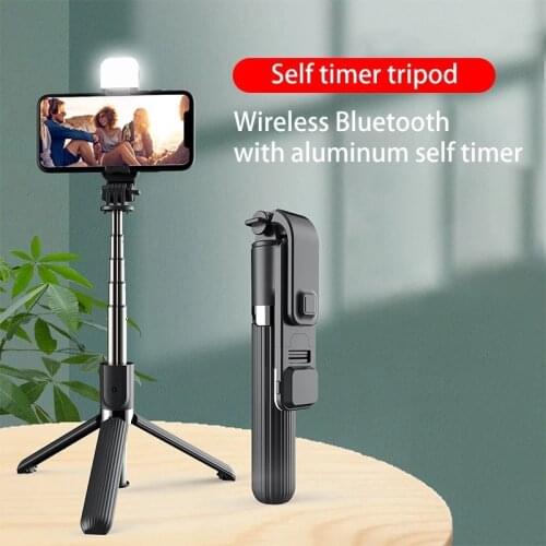 Bluetooth Selfie Stick Tripod with LED Fill Light Foldable Extendable Monopod Shutter Remote for IOS Android Huawei Phone Holder