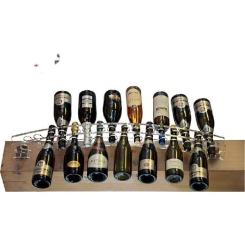 Stackable 18 Bottle Organizer Display Wine Rack Holder Acrylic Hotel Wine Display Storage Stand Rack For Wine