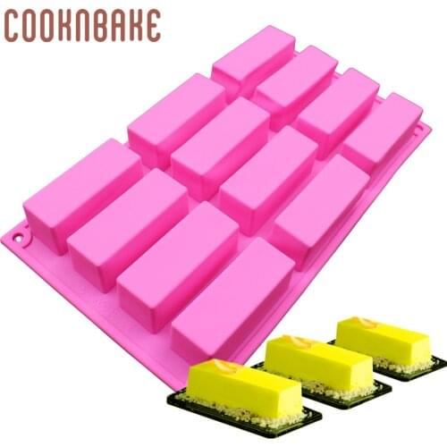 Silicone Mold for Handmade Soap rectangular Cake molds Candle Cake Bakeware tools Chocolate baking mould for cooking 12 Holes