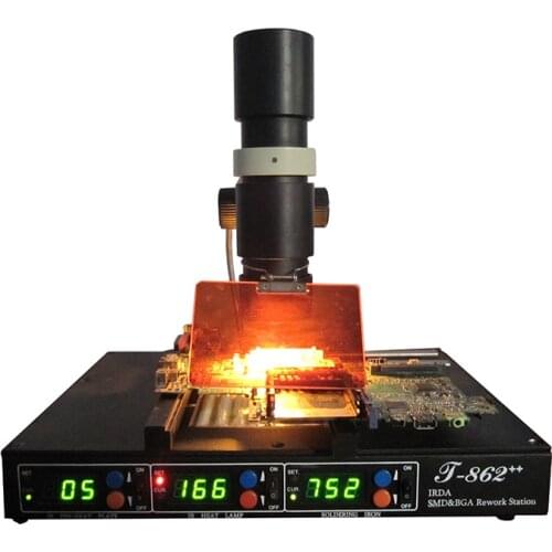 PUHUI T-862++ Station Infrared Lamp Rework Machine BGA SMD SMT Desoldering Welding IC