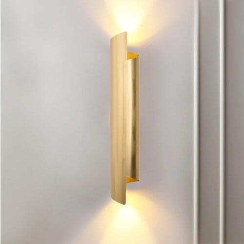 Light luxury living room TV background modern minimalist bedroom bedside Nordic creative sofa full copper wall lamp LB101204