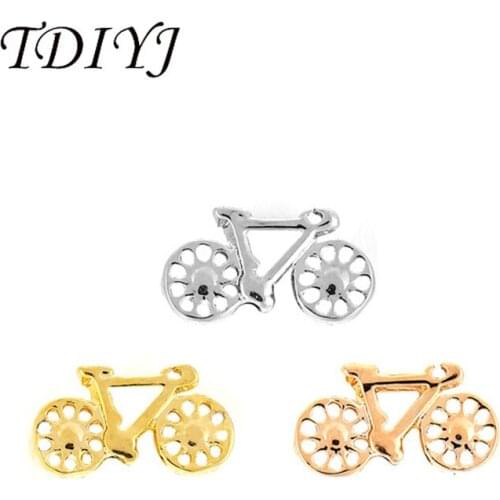 TDIYJ Bike Bicycle Slide Charms Keys fit for Leather Keepers Wrappable Bracelet and Stainless Steel Pendant Necklace 12pcs/lot