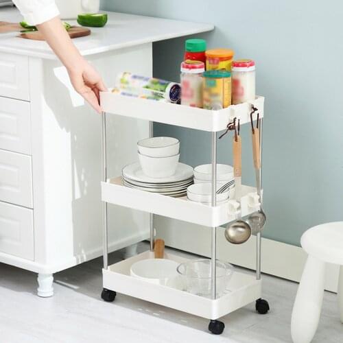 2/3/4 Layer Kitchen Storage Carts Wheels Trolley Bathroom Storage Organization Cart Storage Shelves Bathroom Accessories