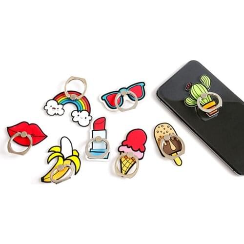Universal Cute Cartoon Ring Holder Mobile Phone Grip Bracket Expanding Stand Finger Stand Holder For Iphone X Xs 8 Xiaomi Redmi