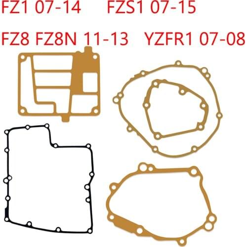 Motorcycle Engine Upper Left Right Crankcase Clutch Cover oil pump Gasket for Yamaha FZ1 07-14 FZ8 FZ8N 11-13 YZFR1 YZF-R1 07-08