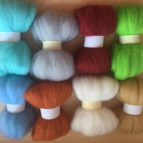 WFPFBEC 80g wool for felting needle wool roving 10g each color total 8 colors