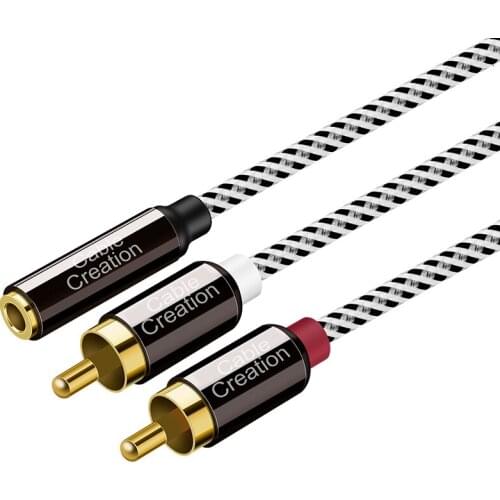 3.5MM to RCA Stereo Audio Y Splitter, 2RCA Male to 3.5MM Female Cable for TV,Smartphones, MP3, Tablets, Speakers,Home Theater