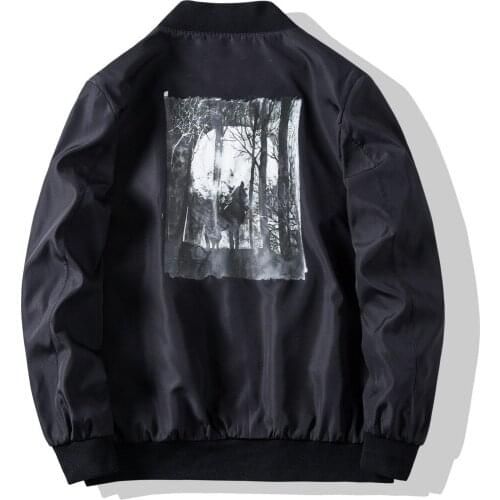 YJ714 M-5XL Autumn Clothing Plus Size Wolf Legend Trend Jacket Fat Man 100 Kg Can Wear Large Size Mens Coat