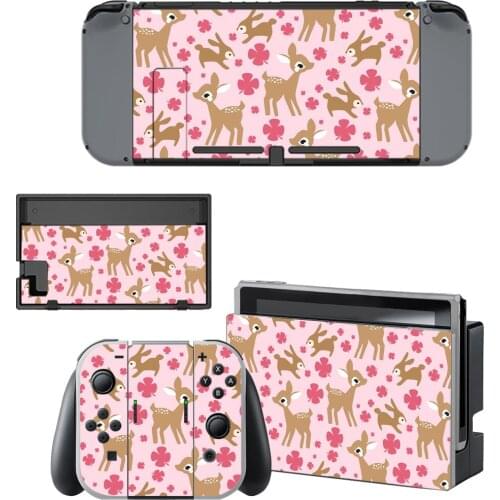 Vinyl Screen Skin Cartoon Animal Protector Stickers for Nintendo Switch NS Console + Controller + Stand Holder Skins