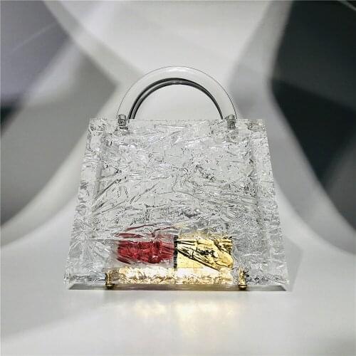 Ladies Transparent Crystal Handbag High Quality Clear Acrylic Box Evening Bag Women 2021 Summer Top Handle Dinner Clutch Purses