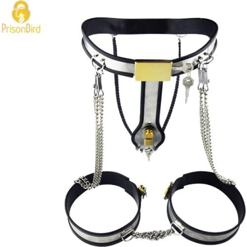 Female Chastity PantsG-spot Breasts Anal Vagina Captivity Sex Training Stainless Steel Female Underwear Chastity Sex Shop A185