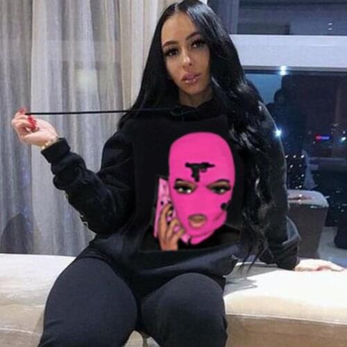 Hoodie Sweatshirt Black Hoodie Pullover Cheap Tops Solid Color Tie Dye Hoodies Womens Killer Head Print Casual Sports Ladies