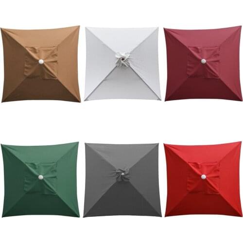 Patio Umbrella Parasol Canopy Without Frame 2x2m 4 Bone Garden Pool Anti-UV Polyester Replacement Umbrella Cover Canopy