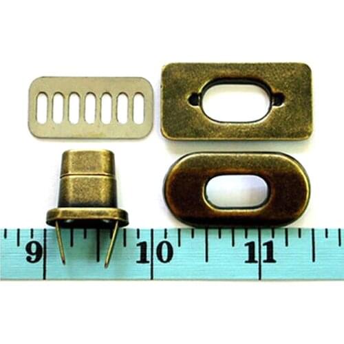 1-3/8"x3/4" ANTIQUE BRASS Metal handbag twist locks