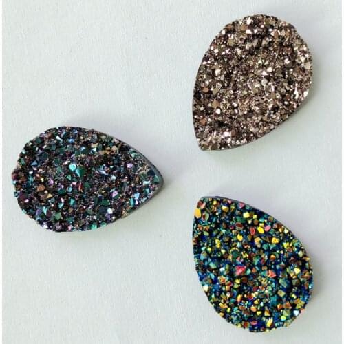 15pcs 18*25mm AB Resin natural mineral Surface crystal Rhinestone Flatback Cabochon Stone DIY Wedding Decoration Crafts