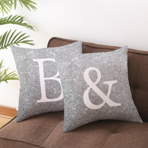 2021 Home Decor Greenish Grey Cushion Cover English Letters Polyester Office Sofa Car Seat Throw Pillows 45x45cm