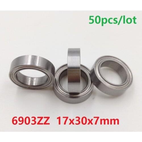 50pcs/lot 6903 ZZ 6903ZZ 17x30x7 Thin Tube Thin Section Deep Groove Ball Bearing 17*30*7 mm