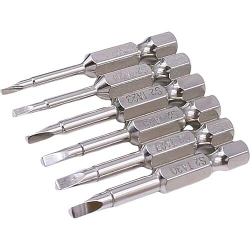 6pcs 50mm S2 Triangular Steel Screw Drill Bits 1.8/2/2.3/2.5/2.7/3mm