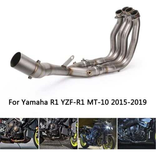 60 mm Exhaust System for Yamaha R1 YZF-R1 MT-10 2015-2019 Motorcycle Exhaust Pipe Header Mid Slip On Stainless Steel