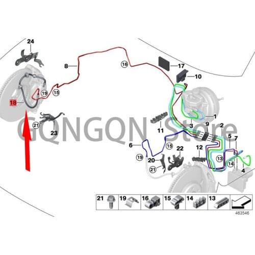 CAR front brake hose brake hose front bm wG38 530LIX G38 530LE G38 525LI brake cylinder oil pipe brake hose hose